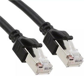 Фото 1/3 09459711122, Cat5e Male RJ45 to Male RJ45 Ethernet Cable, SF/UTP, Black PUR Sheath, 1m