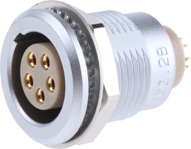 Фото 1/4 EGG.2B.305.CLL, Circular Connector, 5 Contacts, Panel Mount, Socket, Female, IP50, 2B Series