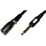 Переход XLR штекер - 6.35мм штекер моно позолоченные контакты с кабелем 0.3м, PL2290