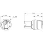 3SU10522BN600AA0, Switch Actuators SEL SW, 3POS,MTND/MOM, SHORT HANDLE, WHT