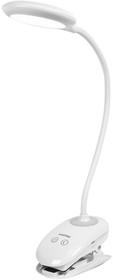 Фото 1/3 Светодиодный настольный светильник с прищепкой, 5 Вт, белый (SBL-DL-5-cl-w)