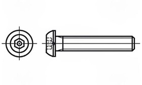 B4X12/BN6971, Винт, M4x12, 0,7, Головка: сферическая, шестигранный, HEX 2,5мм