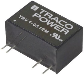 Фото 1/2 TRV 1-0512M, Isolated DC/DC Converters - Through Hole 1W 4.5-5.5Vin 12V 83mA SIP Iso