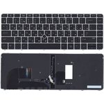 Клавиатура для ноутбука HP EliteBook 745 G3, 745 G4, 840 G3 черная с серебряной ...