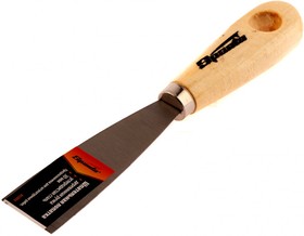 Фото 1/2 852035, Шпательная лопатка из углеродистой стали, 30 мм, деревянная ручка
