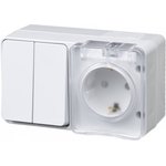 Systeme Electric AtlasDesign Profi54 Наруж Белый Блок: Розетка с/з со шт ...