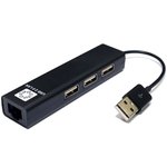 5bites Кабель-адаптер UA2-45-06BK USB2.0 сетевая карта / 3*USB2.0 / RJ45 100MB / ...