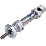DSNU-12-10-P-A, Pneumatic Piston Rod Cylinder - 19189, 12mm Bore, 10mm Stroke, DSNU Series, Double Acting