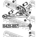 0420-887, ОПОРА ШАРОВАЯ ПЕРЕДНЕГО НИЖНЕГО РЫЧАГА (MITSUBISHI CANTER FA/FB/FE) FEBEST