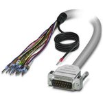 2926470, Male 15 Pin D-sub Unterminated Serial Cable, 3m