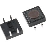 DTS21NV, Brown Button Tactile Switch, SPST 50 mA @ 12 V dc 0mm