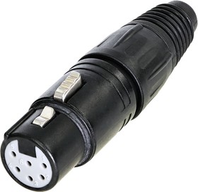 NC6FSX-BAG, Cable End X Series - 6S Pin - Female - Black/Silver RoHS Compliant.