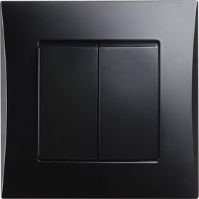 Фото 1/4 Выключатель проходной 2-клавишный 10А черный "Вега" (SBE-08b-10-SW22-0)