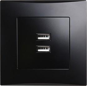 Розетка USB 2,1A черная "Вега" (SBE-08b-16-S1-USB)