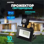 Светодиодный (LED) прожектор FL Sensor Smartbuy-10W/6500K/IP65 (SBL-FLSEN-10-65)