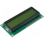 RC1602B-YHY-CSVD, Дисплей: LCD, алфавитно-цифровой, STN Positive, 16x2, LED, PIN: 16