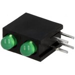 L-934DB/2GD, LED; in housing; green; 3mm; No.of diodes: 2; 20mA; 60°; 2.2?2.5V