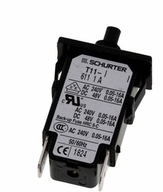 Фото 1/2 4400.0021, Circuit Breaker Thermal 1.5A 240 V AC 48 V DC Push to Reset Panel Mount