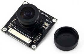 Фото 1/5 RPi Camera (I), Камера для Raspberry Pi, регулируемый фокус, объектив "рыбий глаз", угол обзора 170
