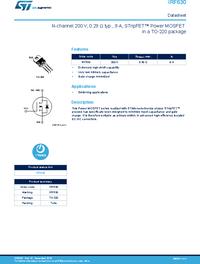 IRF630, Транзистор N-MOSFET 200В 9А [TO-220AB], ST Microelectronics ...