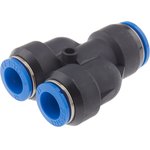 QSY-16-12, QSY Series Y Tube-to-Tube Adaptor, Push In 16 mm to Push In 12 mm ...