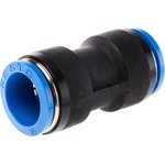 QS-16, QS Series Straight Tube-to-Tube Adaptor, Push In 16 mm to Push In 16 mm ...