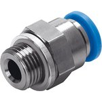 QS-G1/2-12, QS Series Straight Threaded Adaptor, G 1/2 Male to Push In 12 mm, Threaded-to-Tube Connection Style, 186104