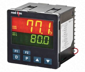 PXU31AE0, PXU Panel Mount PID Temperature Controller, 95.8 x 95.8mm 2 Input, 2 Output 4-20 mA, Relay, 24 V dc Supply