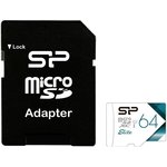 SP064GBSTXBU1V21SP, Флеш карта microSD 64GB Silicon Power Elite microSDHC Class ...