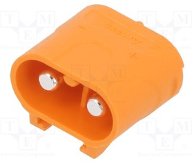 LCB30PB-M, Socket; DC supply; LC; male; PIN: 2; on PCBs; THT; orange; 20A; 1kV