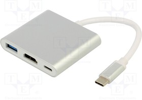 CU427M, Adapter; USB 3.0,USB 3.1; nickel plated; 0.1m; white; 5Gbps; white