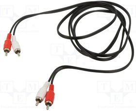 CV022-1.8, Cable; RCA plug x2,both sides; 1.8m; Plating: nickel plated; PVC