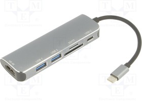 CU4385, Adapter; OTG,USB 3.0; nickel plated; 0.15m; black; 5Gbps; silver