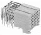 HM1F54TAP000H6LF, Metral® Board Connectors, Backplane Connectors, 5 Row Signal Receptacle, Right Angle, Solder-to-Board, LF