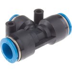 QST-12-8, QST Series Tee Tube-to-Tube Adaptor Push In 8 mm ...