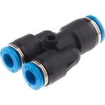 QSY-8-6, QSY Series Y Tube-to-Tube Adaptor, Push In 8 mm to Push In 6 mm ...