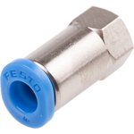 QSMF-M5-4, QS Series Straight Threaded Adaptor, M5 Female to Push In 4 mm, Threaded-to-Tube Connection Style, 153311