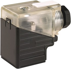 7000-29021-0000000, 2P+E DIN 43650 A, Female DIN 43650 Solenoid Connector, with Indicator Light, 24 V Voltage