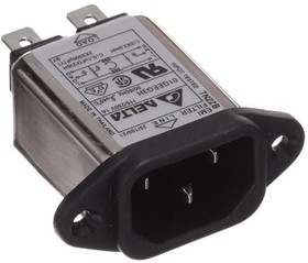 01GEEG3H, AC Power Entry Modules IEC Connector Filter, High Performance, Single, 250VAC, 1A, Screw Mount, N/A-Lug