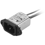 06GEEW3E-R, AC Power Entry Modules IEC Connector Filter, 115/250VAC, 6A, Screw ...