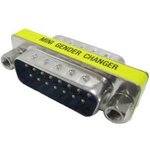 156-03042-E, D-Sub Adapters & Gender Changers D-SUB Gender Changer 15 Pin Male-Male