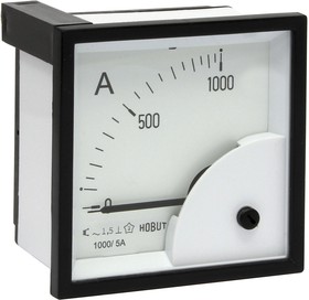 D72SD5A/0-1000A, D72SD Analogue Panel Ammeter 0/1000A For 1000/5A CT AC, 72mm x 72mm Moving Iron