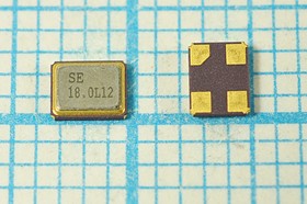 Кварцевый резонатор 18000 кГц, корпус SMD03225C4, нагрузочная емкость 12 пФ, точность настройки 10 ppm, стабильность частоты 30/-40~85C ppm/