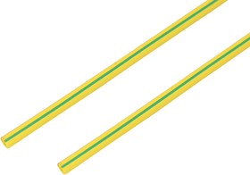 Фото 1/3 20-6007, Трубка термоусаживаемая ТУТ нг 6,0/3,0мм, желто-зеленая, упаковка 50 шт. по 1м