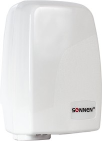 Фото 1/10 Сушилка для рук SONNEN HD-120, 1000 Вт, пластиковый корпус, белая, 604190
