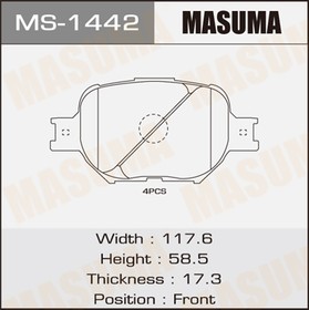 MS-1442, MS-1442_колодки дисковые передние!\ Toyota Celica 1.8/Corolla/Corolla Verso 1.8/2.0D-4D 99