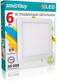 Фото 1/6 Встраиваемый (LED) светильник DL Smartbuy Square-6w/4000K/IP20 (SBL-DLSq-6-4K)/100