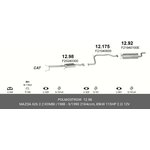 1298, Muffler middle part MAZDA: 626 III 87-92, 626 III Hatchback 87-92 ...