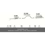 1298, Muffler middle part MAZDA: 626 III 87-92, 626 III Hatchback 87-92 ...