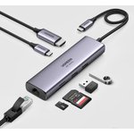 UGREEN USB-хаб UGREEN USB-C to 2*USB3.0+HDMI (4K@60Hz)+RJ45+SD&TF + PD port ...